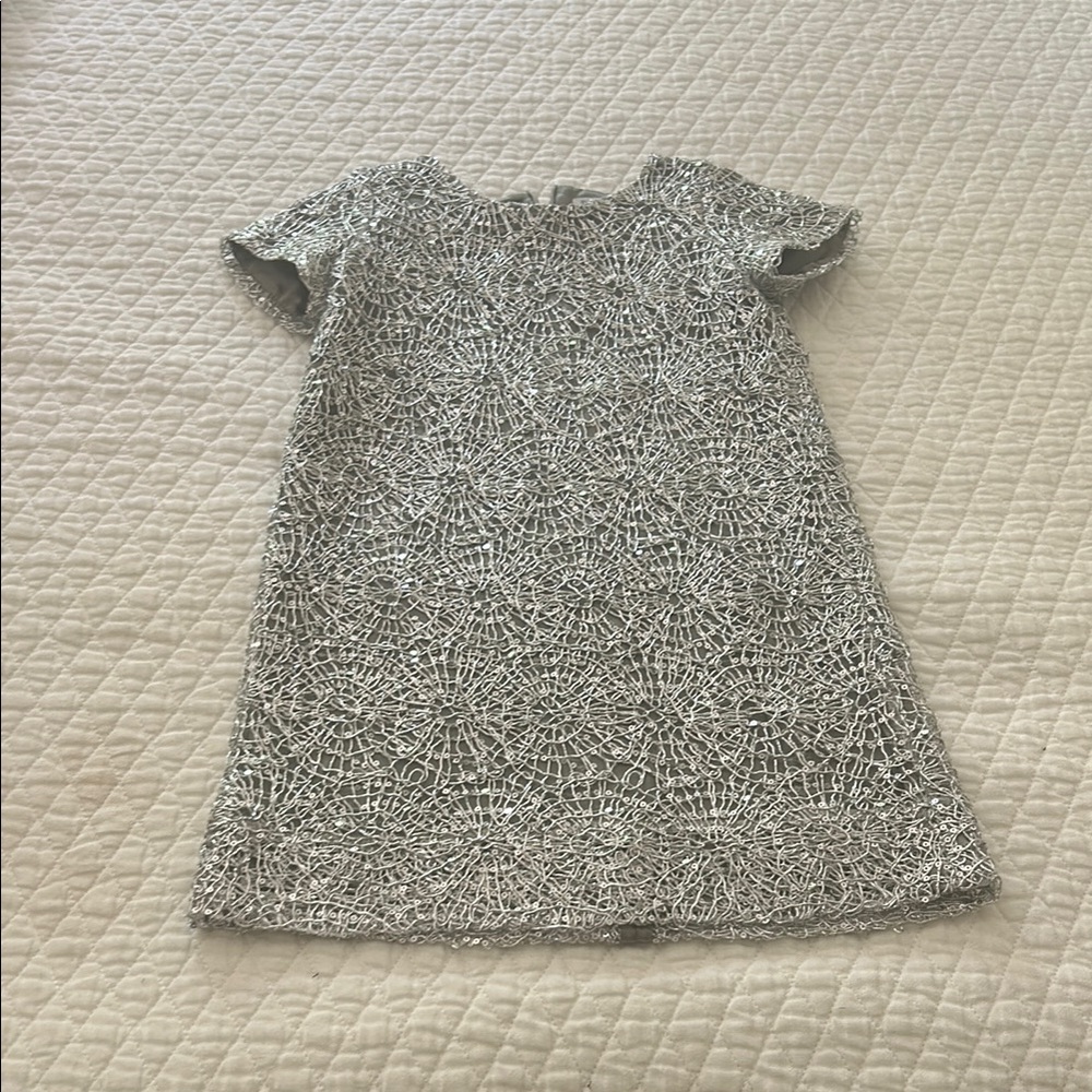 Elegant Silver Sparkle Kids Dress